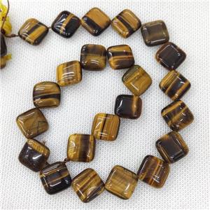 Natural Tiger Eye Stone Beads Square Corner-Drilled, approx 15mm [GB19575]
