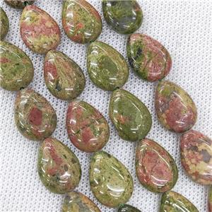 Natural Unakite Teardrop Beads Red Green, approx 13-18mm, 22pcs per st [GB19584]