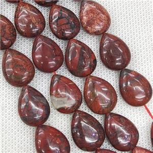 Natural Poppy Jasper Teardrop Beads, approx 13-18mm, 22pcs per st [GB19586]