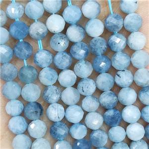 Natural Blue Aquamarine Beads Faceted Round, approx 4.7-5.5mm [GB19597]