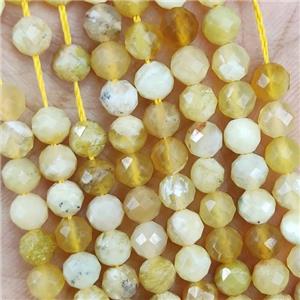 Natural Yellow Opal Beads Faceted Round, approx 4.7-5.5mm [GB19608]