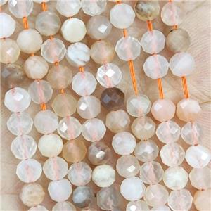 Natural Moonstone Beads Faceted Round, approx 4.7-5.5mm [GB19612]