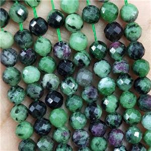 Natural Ruby Zoisite Beads Green Faceted Round, approx 4.7-5.5mm [GB19613]