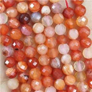 Natural Red Botswana Agate Beads Faceted Round, approx 4.7-5.5mm [GB19617]