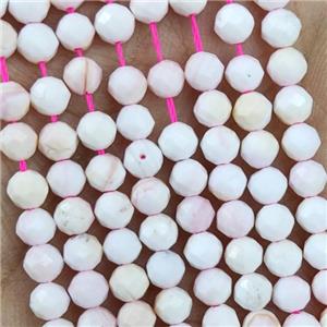Shell Beads Lt.pink Faceted Round, approx 4.7-5.5mm [GB19618]