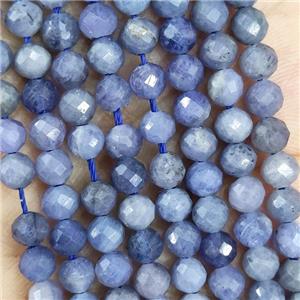 Natural Tanzanite Beads A-Grade Blue Faceted Round, approx 4.7-5.5mm [GB19623]