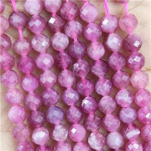 Natural Pink Tourmaline Beads AA-Grade Faceted Round, approx 4.7-5.5mm [GB19633]