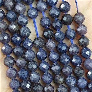 Natural Sapphire Beads DeepBlue B-Grade Faceted Round, approx 4.7-5.5mm [GB19636]