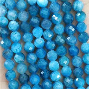 Natural Blue Apatite Beads A-Grade Faceted Round, approx 4.7-5.5mm [GB19650]