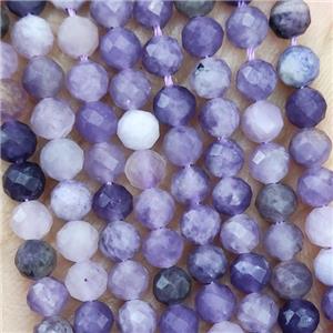 Natural Purple Lepidolite Beads Faceted Round, approx 4.7-5.5mm [GB19653]