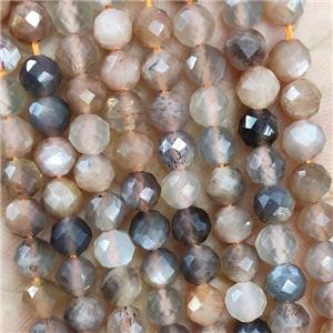Natural Moonstone Beads Multicolor Faceted Round, approx 4.7-5.5mm [GB19667]