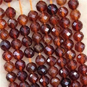 Natural Orange Garnet Beads Faceted Round, approx 4.7-5.5mm [GB19674]