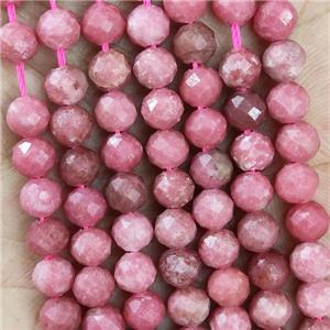 Natural Pink Rhodonite Beads Faceted Round, approx 5.6-6mm [GB19684]