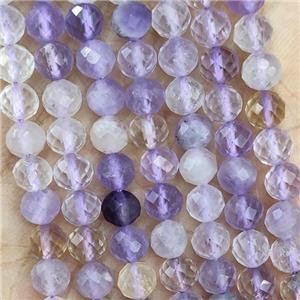 Ametrine Beads Purple Faceted Round, approx 5.6-6mm [GB19689]
