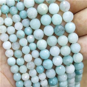 Natural Blue Amazonite Beads Faceted Round, approx 8mm dia [GB19693-8MM]
