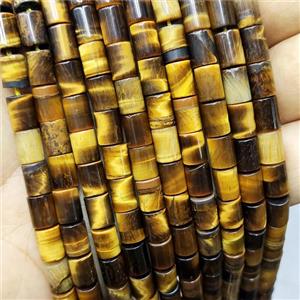 Natural Tiger Eye Stone Tube Beads Column, approx 6-8mm [GB19710]