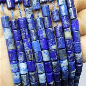 Natural Blue Lapis Lazuli Tube Beads, approx 6-8mm [GB19713]