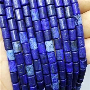 Natural Blue Lapis Lazuli Column Beads Dye, approx 6-8mm [GB19714]