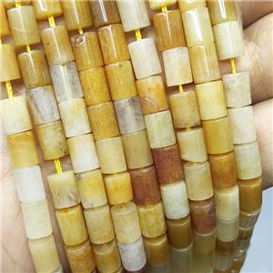 Natural Yellow Aventurine Tube Beads, approx 6-8mm [GB19716]