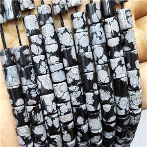 Natural Snowflake Jasper Tube Beads, approx 6-8mm [GB19721]