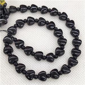 Natural Black Tourmaline Beads Apple, approx 10mm [GB19740]