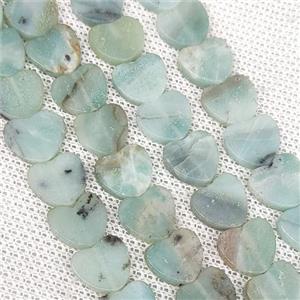 Blue Amazonite Heart Beads, approx 10mm [GB19761]