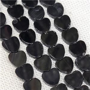 Natural Agate Beads Heart Black Dye, approx 10mm [GB19763]