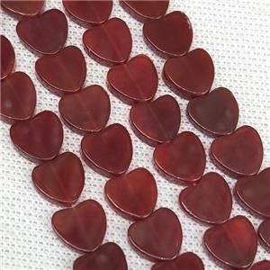 Natural Agate Heart Beads Red Dye, approx 10mm [GB19766]