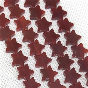 Natural Agate Star Beads Red Dye, approx 10mm [GB19784]