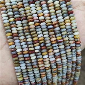 Natural Crazy Lace Agate Beads Multicolor Smooth Rondelle, approx 2x4mm [GB19805]
