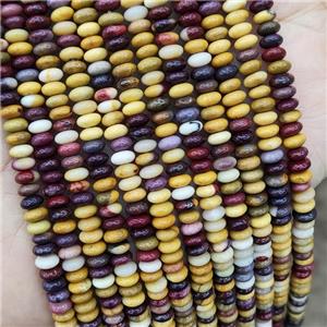 Natural Mookaite Beads Multicolor Smooth Rondelle, approx 2x4mm [GB19811]