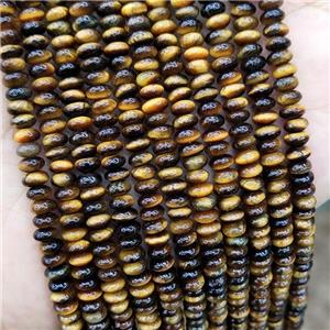 Natural Tiger Eye Stone Beads Smooth Rondelle, approx 2x4mm [GB19813]