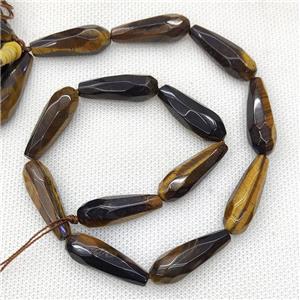 Natural Tiger Eye Stone Beads Faceted Teardrop, approx 10-30mm, 13pcs per st [GB19850]