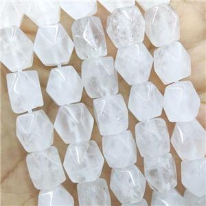 Natural Clear Crystal Quartz Beads Freeform Faceted, approx 9-11mm [GB19859]