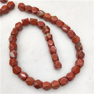 Natural Red Jasper Beads Freeform Faceted, approx 9-11mm [GB19864]