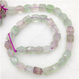 Natural Multicolor Fluorite Beads Freeform Faceted, approx 9-11mm [GB19868]