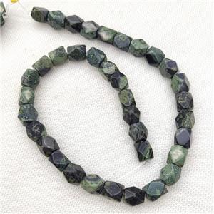 Natural Green Kambaba Jasper Beads Freeform Faceted, approx 9-11mm [GB19869]