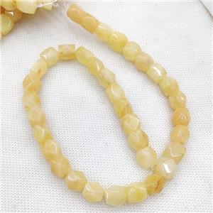 Natural Yellow Aventurine Beads Freeform Faceted, approx 9-11mm [GB19875]