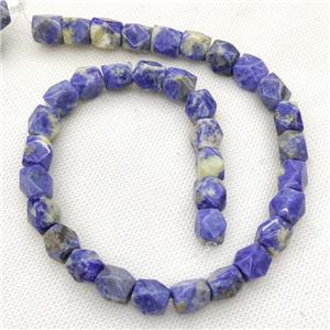 Natural Blue Sodalite Beads Freeform Faceted, approx 9-11mm [GB19878]