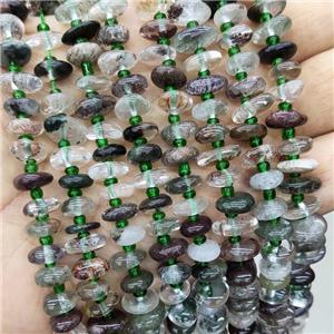 Natural Green Chlorite Quartz Spacer Beads Freeform Chips, approx 9-12mm [GB19885]