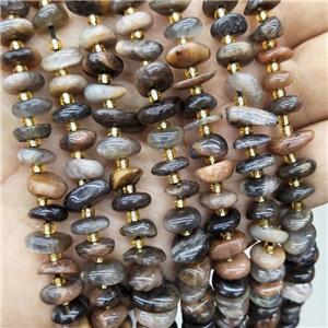 Natural Black Sunstone Beads Spacer Freeform Chips, approx 9-12mm [GB19896]