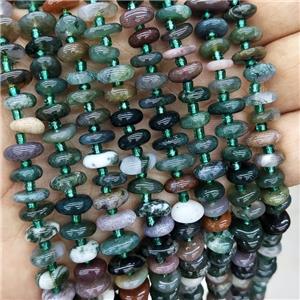 Natural Indian Agate Spacer Beads Freeform Chips Green, approx 9-12mm [GB19905]