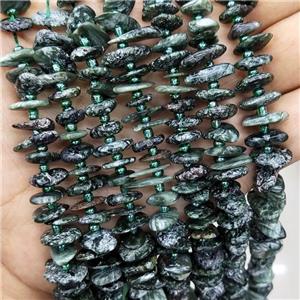 Natural Green Charoite Spacer Beads Freeform Chips, approx 9-12mm [GB19916]
