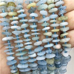 Natural Blue Aquamarine Spacer Beads Freeform Chips, approx 9-12mm [GB19932]