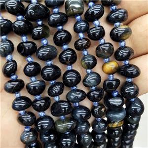Natural Tiger Eye Stone Chip Beads Inkblue Dye Freeform, approx 7-10mm [GB19940]