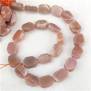 Natural Pink Moonstone Rectangle Beads, approx 10-15mm [GB19963]