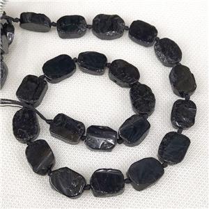Natural Black Tourmaline Rectangle Beads, approx 10-15mm [GB19968]
