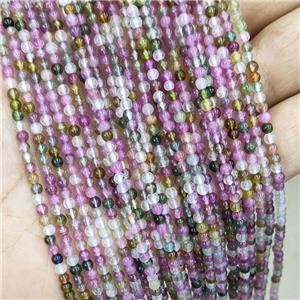 Natural Tourmaline Pony Beads Multicolor Smooth Round, approx 3mm [GB20026]