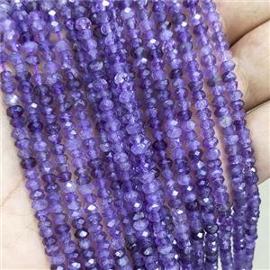 Natural Purple Amethyst Beads Faceted Rondelle, approx 4mm [GB20028]