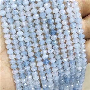 Natural Aquamarine Beads Blue Faceted Rondelle, approx 5mm [GB20029]